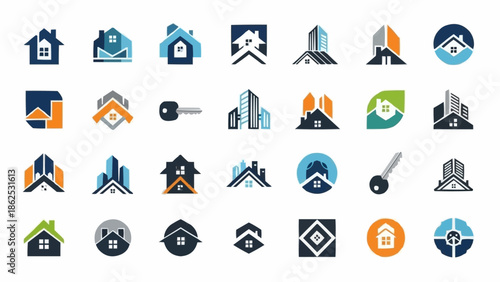 Collection of Real Estate and Construction Logo Designs.