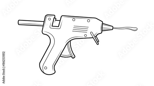 Hot Glue Gun Illustration for Crafting and Repair Work