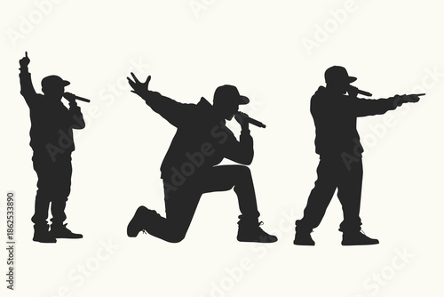 singers silhouette collection vector illustration. eps 10