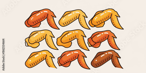 Crispy Chicken Wings Illustration with Clean Modern Style