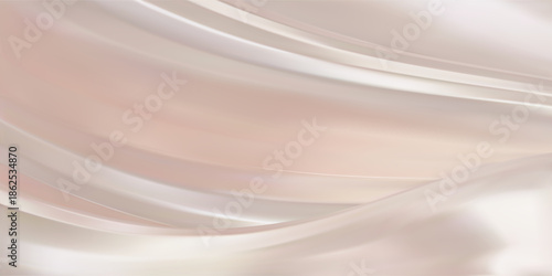 Abstract Blush pink gradient background. Minimalistic subtle wavy light pink silk texture with a smooth, flowing fabric design. 3D vector illustration.