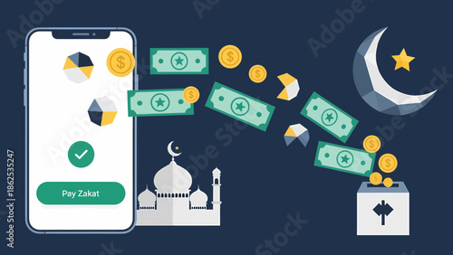 Digital Zakat Payment App Seamlessly Donate Charity with Islamic Finance Technology