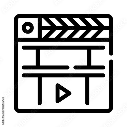 clapperboard line icon