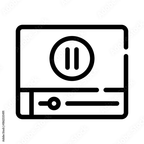 pause button line icon