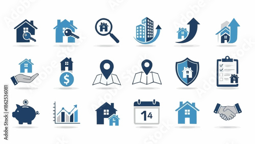 Real Estate Icon Set - Modern Design for Property and Investment.
