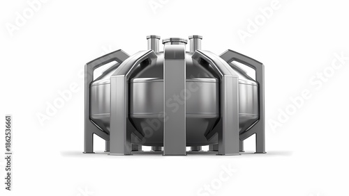 Metal container shines brightly with its detailed structure.