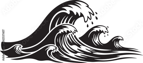 Large ocean wave illustration