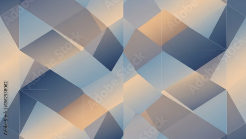 Premium abstract 2D geometric pattern with soft gradients, balanced symmetry, modern corporate-friendly background