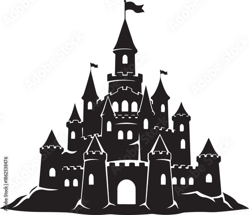 Medieval castle illustration