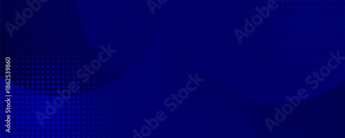 Dark modern blue abstract presentation background with halftone. Vector illustration