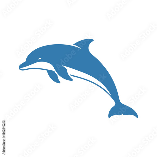 Leaping dolphin in blue Vector