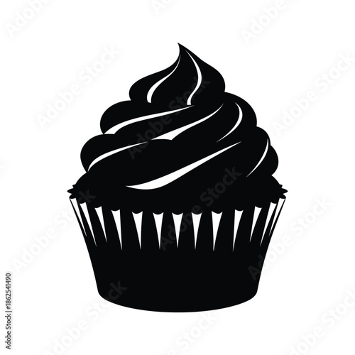 Delicious chocolate cupcake Vector