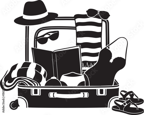 suitcase packed for vacation