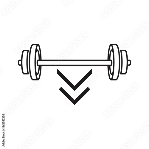 Barbell with downward arrows Vector