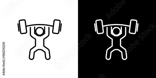 Dynamic icon illustration of a person engaging in strength training, symbolizing determination and power in fitness workouts for a healthy lifestyle