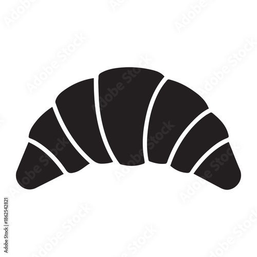 croissant isolated on white silhouette vector