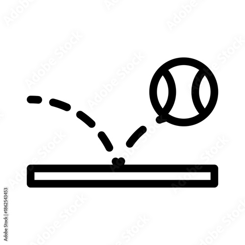 bouncing ball line icon