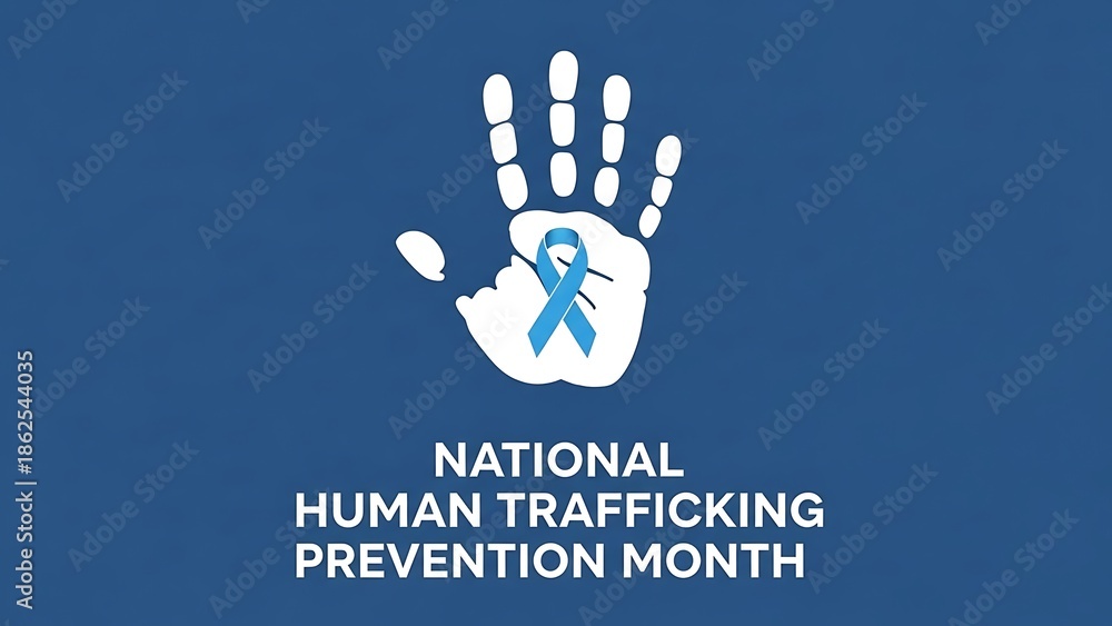 Fototapeta premium National Human Trafficking Prevention Month Awareness.