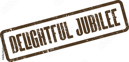 Distressed Brown Ink Stamp with Delightful Jubilee Text for Special Commemorations