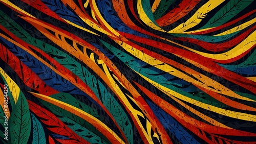 Sarawak-inspired abstract background for tourism promotion