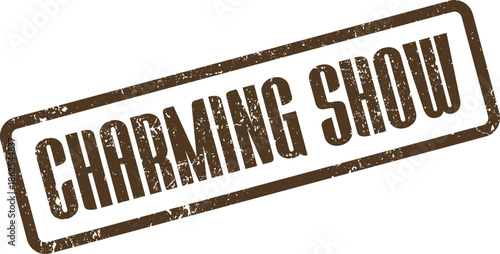 Charming Show distressed rubber stamp for delightful performances and captivating entertainment events