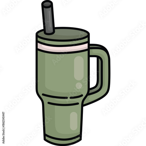 a vector of a green tumbler
