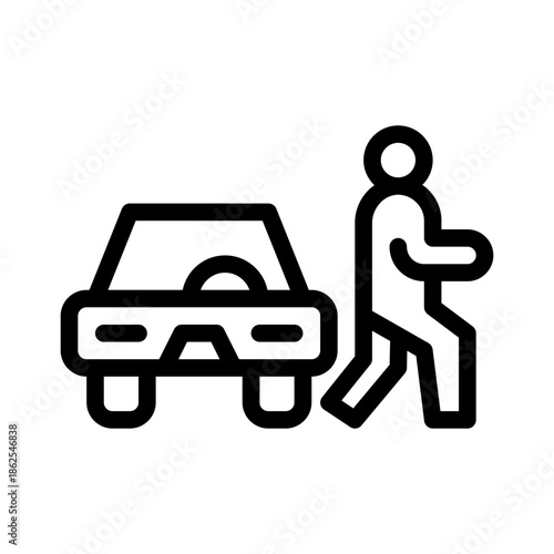 taxi drop off line icon