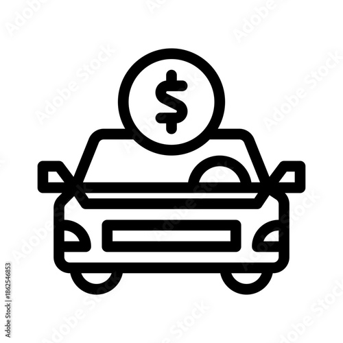 taxi fare line icon