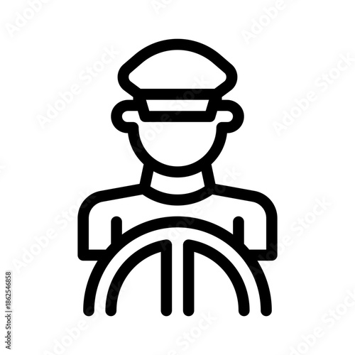 taxi driver line icon