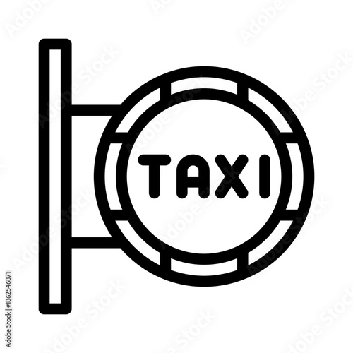 taxi sign line icon