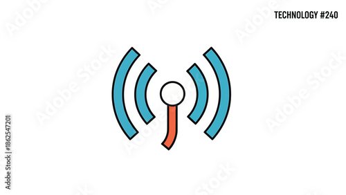 Wireless signal icon representing connectivity and communication in the digital world.