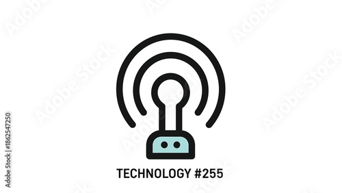 Wireless technology icon representing connection and communication in digital world.