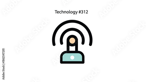 Wireless technology icon representing connectivity and digital communication for modern devices.