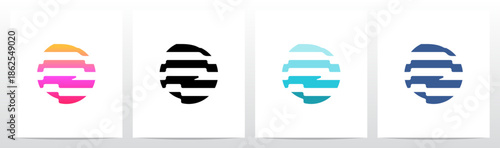 Stripes Horizontal Contour Lines Letter Initial Logo Design P