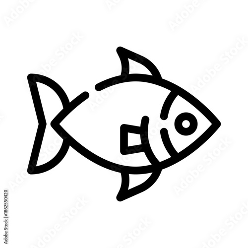 fresh fish line icon