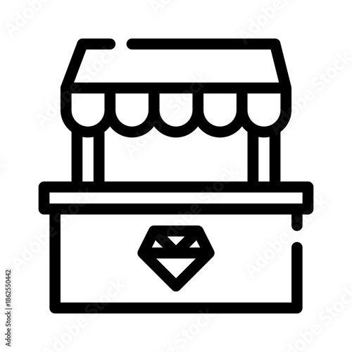 jewelry stall line icon