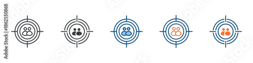 Target Audience Icon Set Multiple Style Collection 