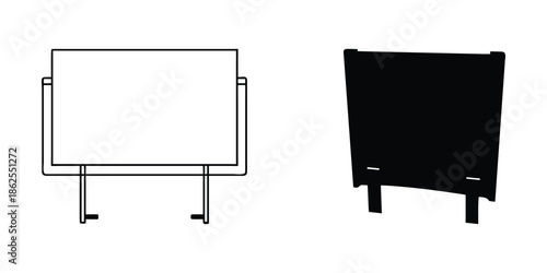 Blank Advertising Billboard Vector Icons Set for Business Marketing Design
