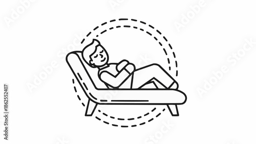 Man relaxing on a chaise lounge in a therapeutic setting.
