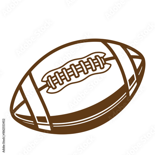 American football ball in brown color  sports equipment icon