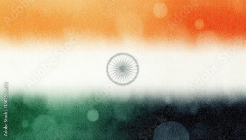 A textured abstract depiction of a national flag with a central dharma chakra, perfect for patriotic celebrations and nationalistic presentations.