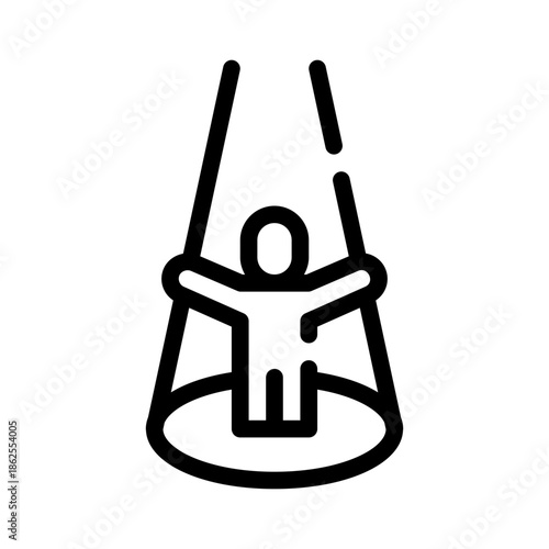 spotlight on person line icon