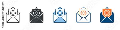 Email Management Icon Set Multiple Style Collection 