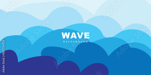 abstract creative minimalist blue sea wave banner background.