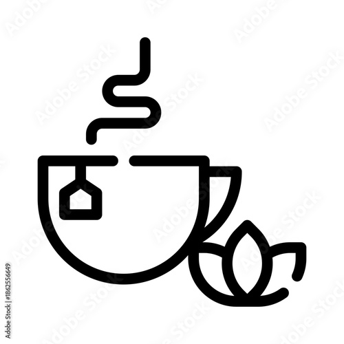 herbal tea line icon