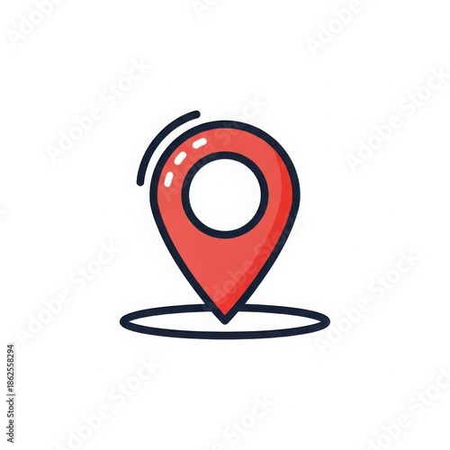 Red location pin icon isolated on white background Free Download Red location pin icon isolated on white background - GFXLoad
