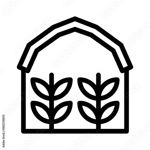 greenhouse line icon