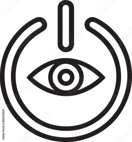 Power Eye Icon – Vision and Control Symbol