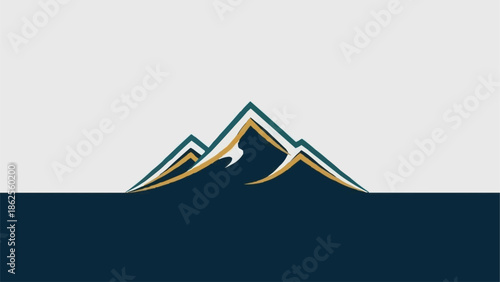 Stylized Mountain Peak Logo Design with Geometric Shapes.