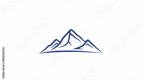 Stylized Mountain Range Peaks Outline Graphic.
